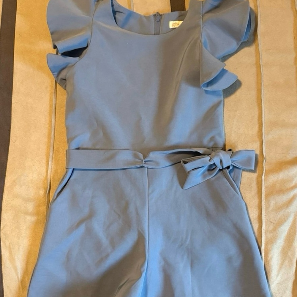 GB Girls Elegant Blue Ruffle Jumpsuit